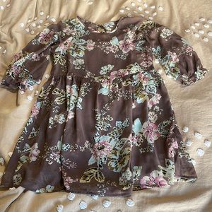 Lot's a Love by Speechless Women Dress Size Medium Brown Floral  RN# 58539